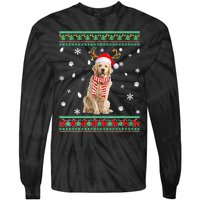 Ugly Sweater Christmas Golden Retriever Dog Santa Reindeer Tie-Dye Long Sleeve Shirt