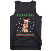 Ugly Sweater Christmas Golden Retriever Dog Santa Reindeer Tank Top