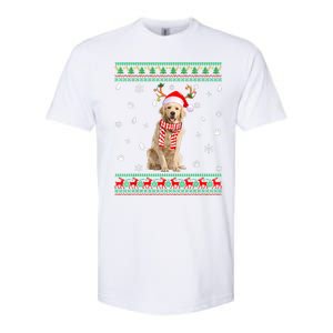 Ugly Sweater Christmas Golden Retriever Dog Santa Reindeer Softstyle CVC T-Shirt