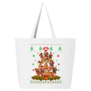 Ugly Sweater Christmas Tree Dachshund Dog Xmas Pajama Gift 25L Jumbo Tote