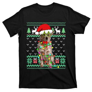 Ugly Sweater Christmas Lights Australian Cattle Dog Puppy Long Sleeve T-Shirt