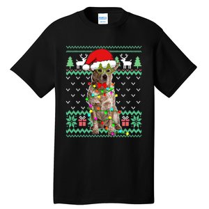 Ugly Sweater Christmas Lights Australian Cattle Dog Puppy Long Sleeve Tall T-Shirt