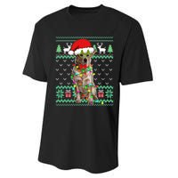 Ugly Sweater Christmas Lights Australian Cattle Dog Puppy Long Sleeve Performance Sprint T-Shirt