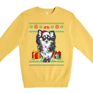 Ugly Sweater Christmas Lights Chihuahua Dog Puppy Lover Premium Crewneck Sweatshirt