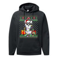 Ugly Sweater Christmas Lights Chihuahua Dog Puppy Lover Performance Fleece Hoodie