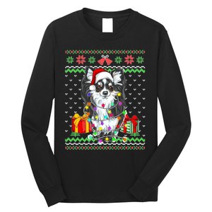 Ugly Sweater Christmas Lights Chihuahua Dog Puppy Lover Long Sleeve Shirt