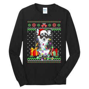 Ugly Sweater Christmas Lights Chihuahua Dog Puppy Lover Tall Long Sleeve T-Shirt