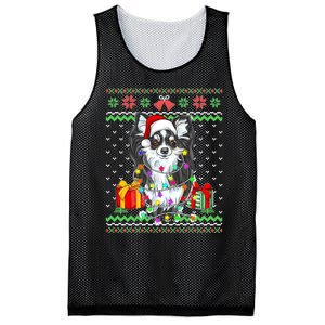 Ugly Sweater Christmas Lights Chihuahua Dog Puppy Lover Mesh Reversible Basketball Jersey Tank