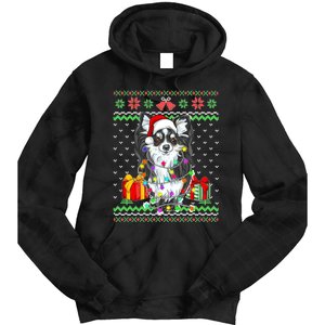 Ugly Sweater Christmas Lights Chihuahua Dog Puppy Lover Tie Dye Hoodie