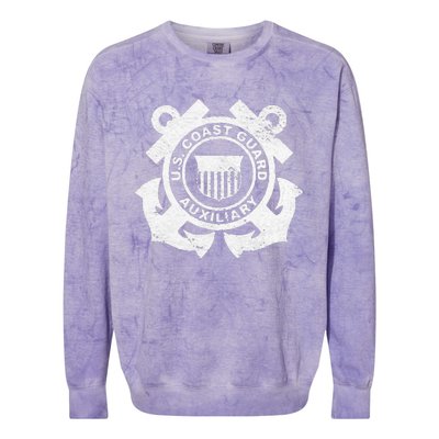 UNITED STATES COAST GUARD AUXILIARY USCG USCGA FLAG Colorblast Crewneck Sweatshirt