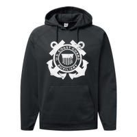 UNITED STATES COAST GUARD AUXILIARY USCG USCGA FLAG Performance Fleece Hoodie