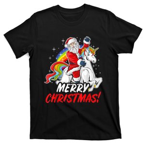 Unicorn Santa Claus Christmas Holiday T-Shirt