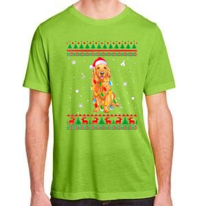 Ugly Sweater Christmas Lights Golden Retriever Dog Lover Adult ChromaSoft Performance T-Shirt