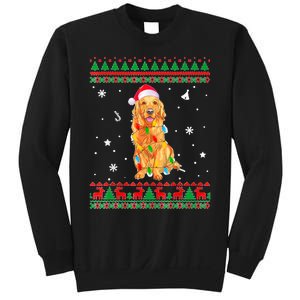 Ugly Sweater Christmas Lights Golden Retriever Dog Lover Sweatshirt