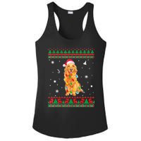 Ugly Sweater Christmas Lights Golden Retriever Dog Lover Ladies PosiCharge Competitor Racerback Tank