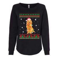 Ugly Sweater Christmas Lights Golden Retriever Dog Lover Womens California Wash Sweatshirt