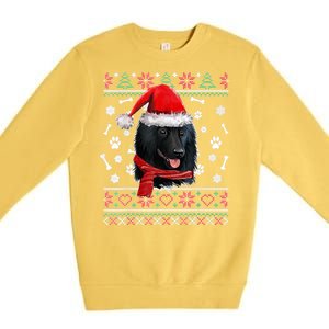 Ugly Sweater Christmas Schipperke Dog Santa Hat Pajama Xmas Premium Crewneck Sweatshirt