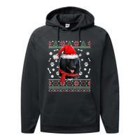 Ugly Sweater Christmas Schipperke Dog Santa Hat Pajama Xmas Performance Fleece Hoodie