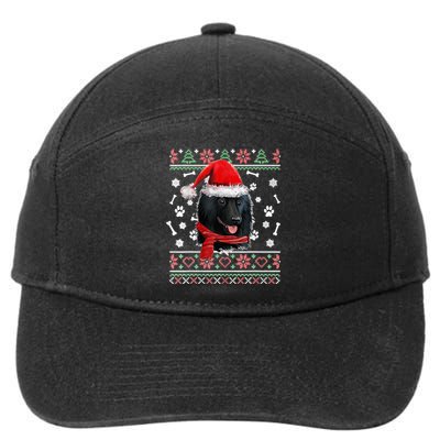 Ugly Sweater Christmas Schipperke Dog Santa Hat Pajama Xmas 7-Panel Snapback Hat