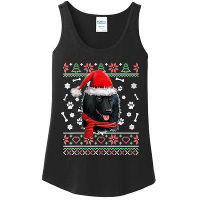 Ugly Sweater Christmas Schipperke Dog Santa Hat Pajama Xmas Ladies Essential Tank