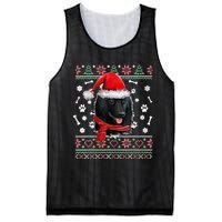 Ugly Sweater Christmas Schipperke Dog Santa Hat Pajama Xmas Mesh Reversible Basketball Jersey Tank