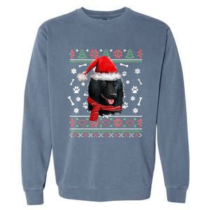 Ugly Sweater Christmas Schipperke Dog Santa Hat Pajama Xmas Garment-Dyed Sweatshirt