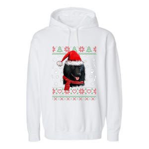 Ugly Sweater Christmas Schipperke Dog Santa Hat Pajama Xmas Garment-Dyed Fleece Hoodie