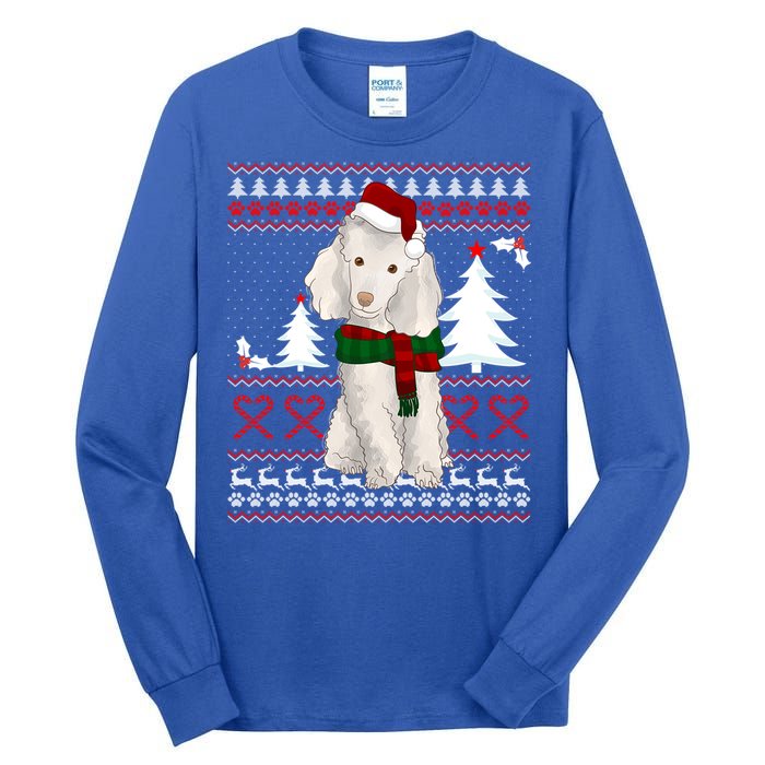 Ugly Sweater Christmas Poodle Christmas Cute Gift Tall Long Sleeve T-Shirt