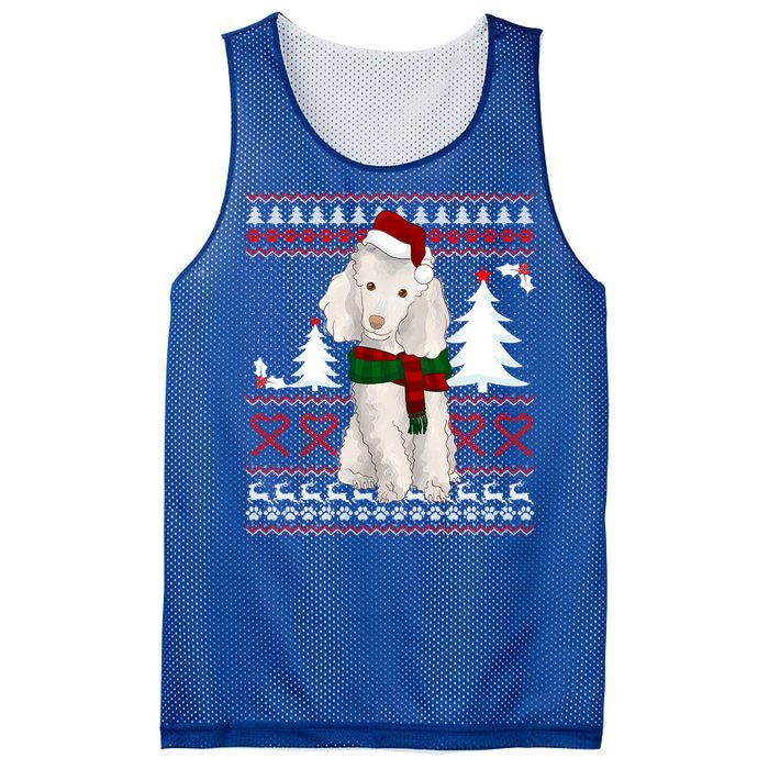 Ugly Sweater Christmas Poodle Christmas Cute Gift Mesh Reversible Basketball Jersey Tank