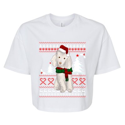 Ugly Sweater Christmas Poodle Christmas Cute Gift Bella+Canvas Jersey Crop Tee