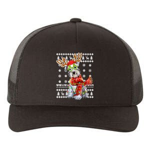 Ugly Sweater Christmas Lights Schnauzer Dog Puppy Lover Yupoong Adult 5-Panel Trucker Hat