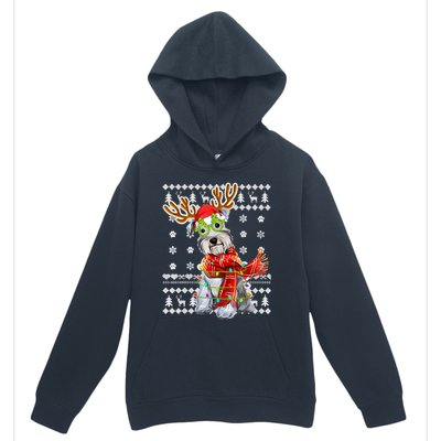 Ugly Sweater Christmas Lights Schnauzer Dog Puppy Lover Urban Pullover Hoodie