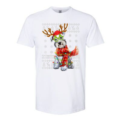 Ugly Sweater Christmas Lights Schnauzer Dog Puppy Lover Softstyle® CVC T-Shirt