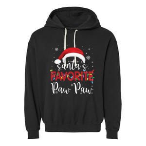 Ugly Sweater Christmas SantaS Favorite Paw Paw Xmas Gift Garment-Dyed Fleece Hoodie