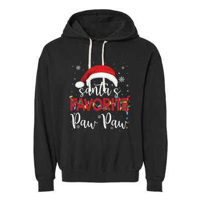 Ugly Sweater Christmas SantaS Favorite Paw Paw Xmas Gift Garment-Dyed Fleece Hoodie