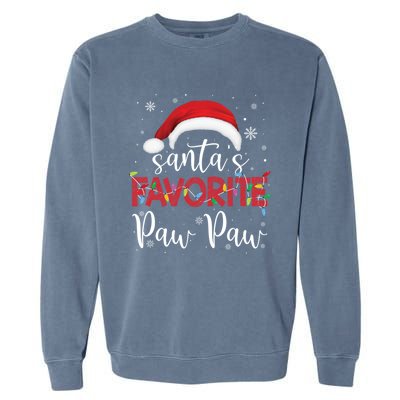 Ugly Sweater Christmas SantaS Favorite Paw Paw Xmas Gift Garment-Dyed Sweatshirt