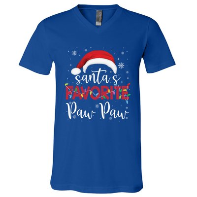 Ugly Sweater Christmas SantaS Favorite Paw Paw Xmas Gift V-Neck T-Shirt