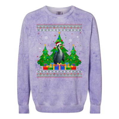 Ugly Sweater Christmas Tree Santa Hat Cormorant Xmas Colorblast Crewneck Sweatshirt