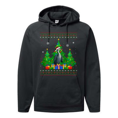 Ugly Sweater Christmas Tree Santa Hat Cormorant Xmas Performance Fleece Hoodie