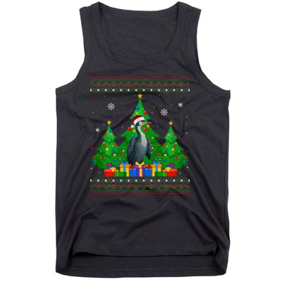 Ugly Sweater Christmas Tree Santa Hat Cormorant Xmas Tank Top