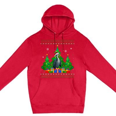 Ugly Sweater Christmas Tree Santa Hat Cormorant Xmas Premium Pullover Hoodie