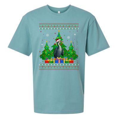 Ugly Sweater Christmas Tree Santa Hat Cormorant Xmas Sueded Cloud Jersey T-Shirt