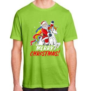 Unicorn Santa Claus Christmas Holiday Adult ChromaSoft Performance T-Shirt