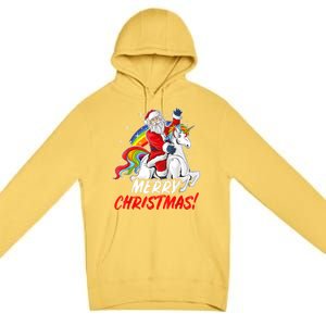 Unicorn Santa Claus Christmas Holiday Premium Pullover Hoodie