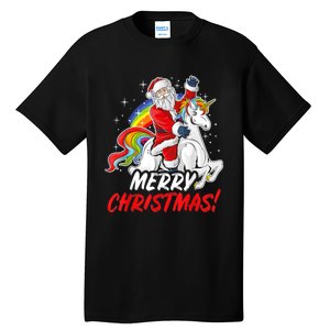 Unicorn Santa Claus Christmas Holiday Tall T-Shirt