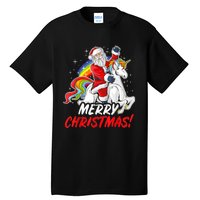 Unicorn Santa Claus Christmas Holiday Tall T-Shirt