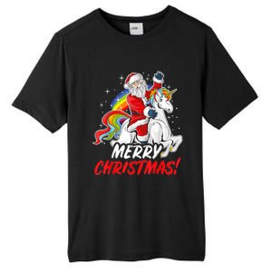 Unicorn Santa Claus Christmas Holiday Tall Fusion ChromaSoft Performance T-Shirt