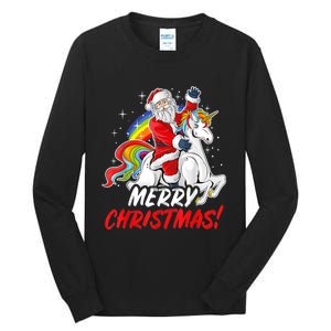 Unicorn Santa Claus Christmas Holiday Tall Long Sleeve T-Shirt