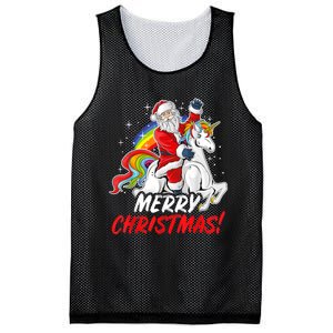 Unicorn Santa Claus Christmas Holiday Mesh Reversible Basketball Jersey Tank