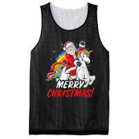 Unicorn Santa Claus Christmas Holiday Mesh Reversible Basketball Jersey Tank